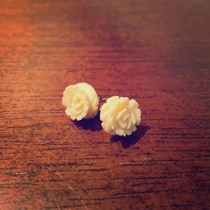 Ivory rose studs